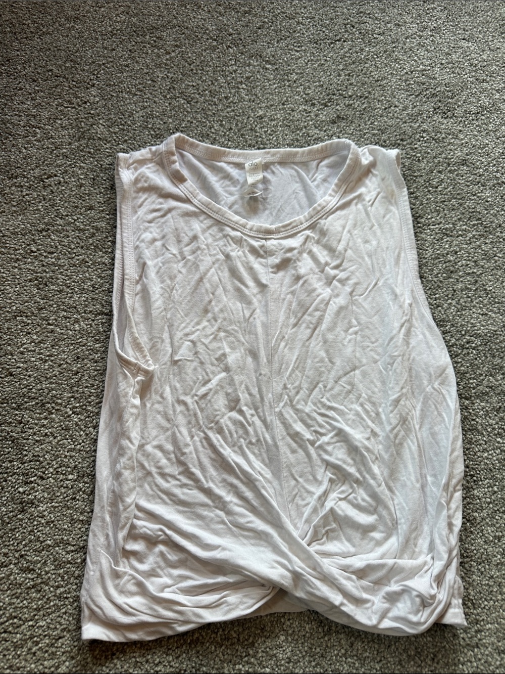 Women’s White Twist-Hem Sleeveless Top XS